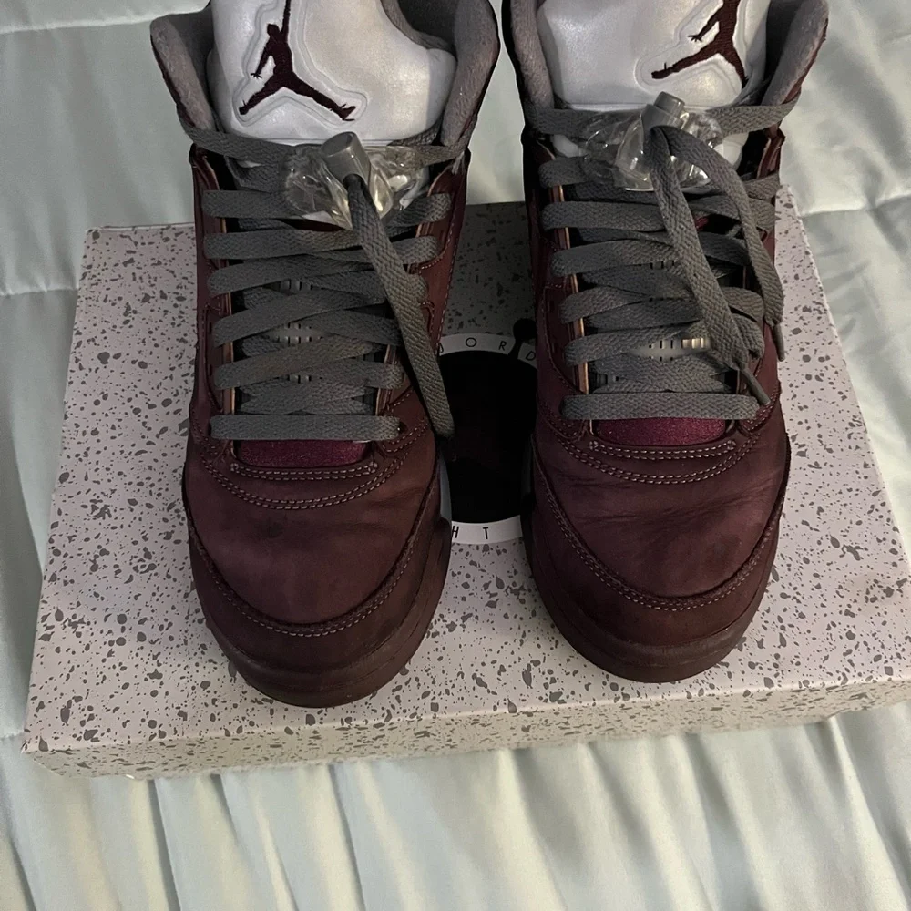 Jordan Kids Sneakers Burgundy and Gray